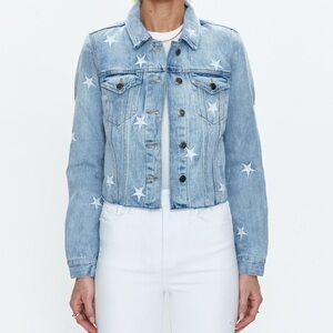 PISTOLA STAR EMBROIDERY DENIM JACKET - XS
